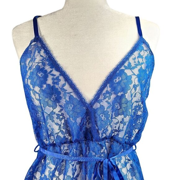 Vintage Made in USA Val Mode Royal Blue Teddy Romper Open Back - Picture 2 of 8